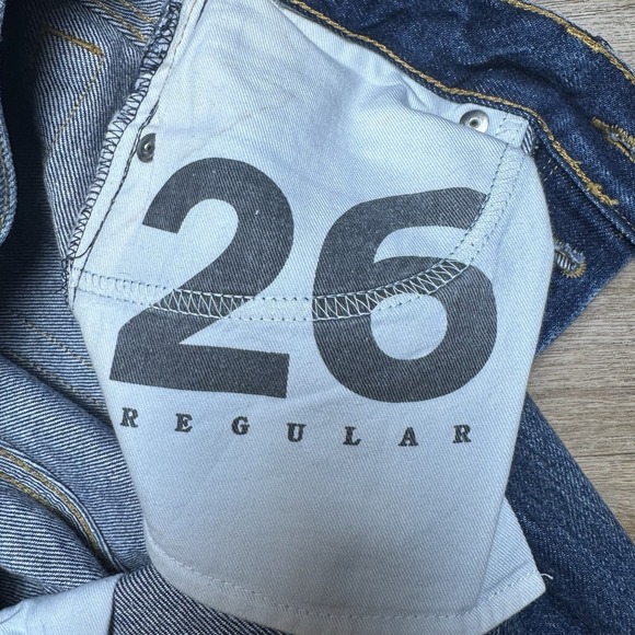 Han Selvedge Jeans Men 26x32 Blue Regular Fit Designer Modern Denim‎ Thrashed - Picture 7 of 12